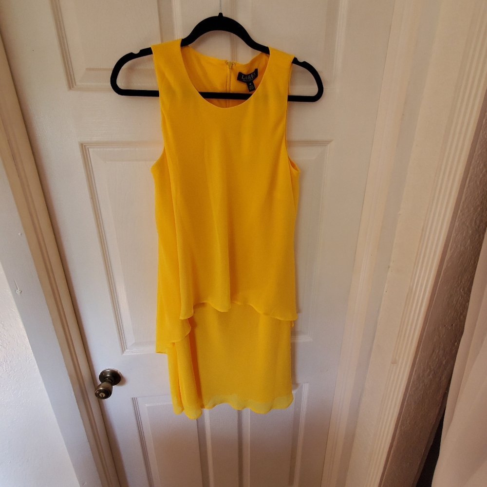 Ralph Lauren Georgette Dress, Lemon Yellow, Size 10